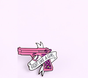 Pin's pistolet rose 