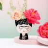Cache Pot Frida Kahlo Monochrome - plante - cadeau femme - décoration