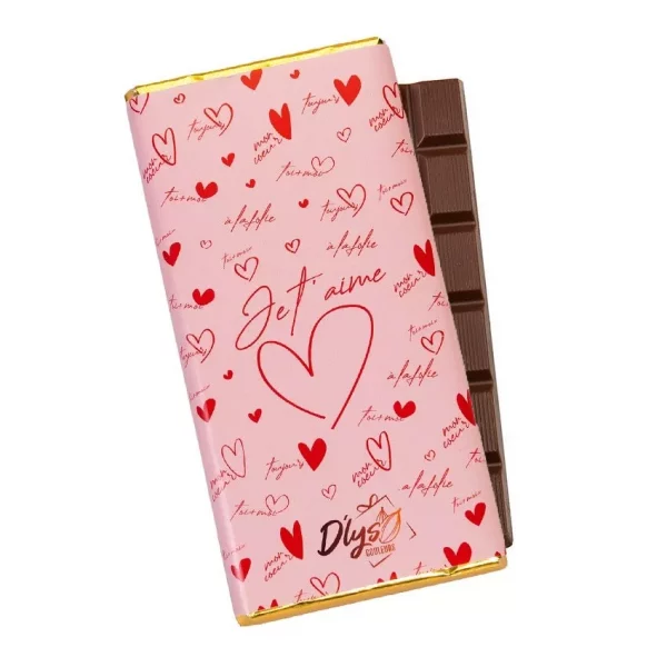 Tablette de chocolat "Je t'aime" - Chocolat au lait 42%