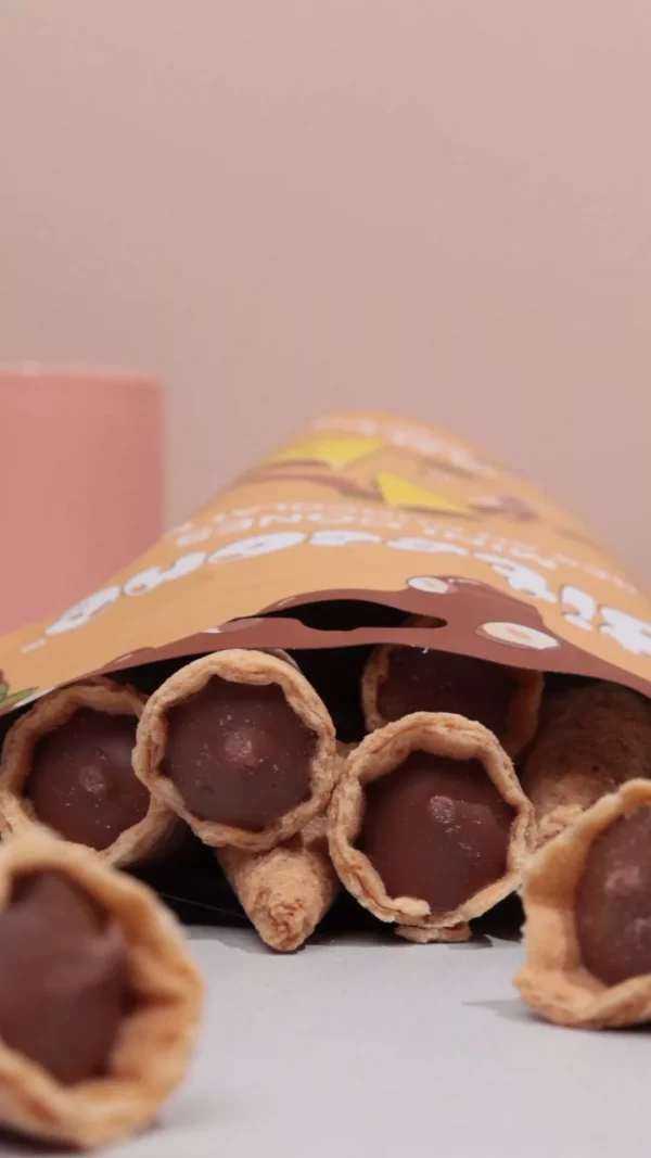 Mini-cônes fourrés au chocolat