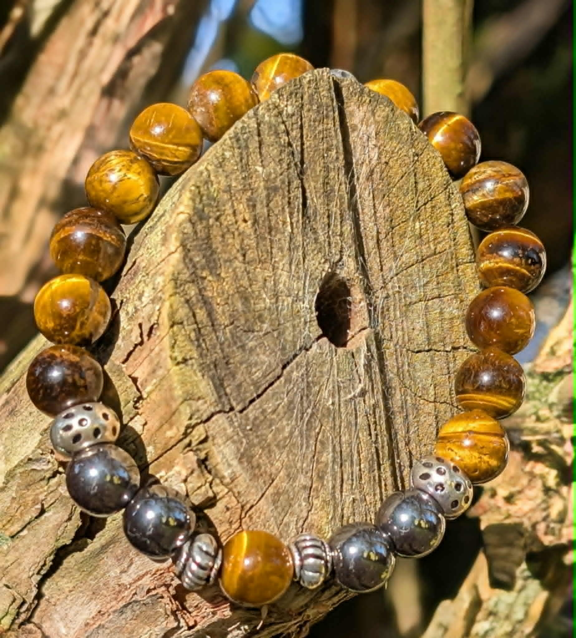 Bracelet Œil de tigre et Hématite