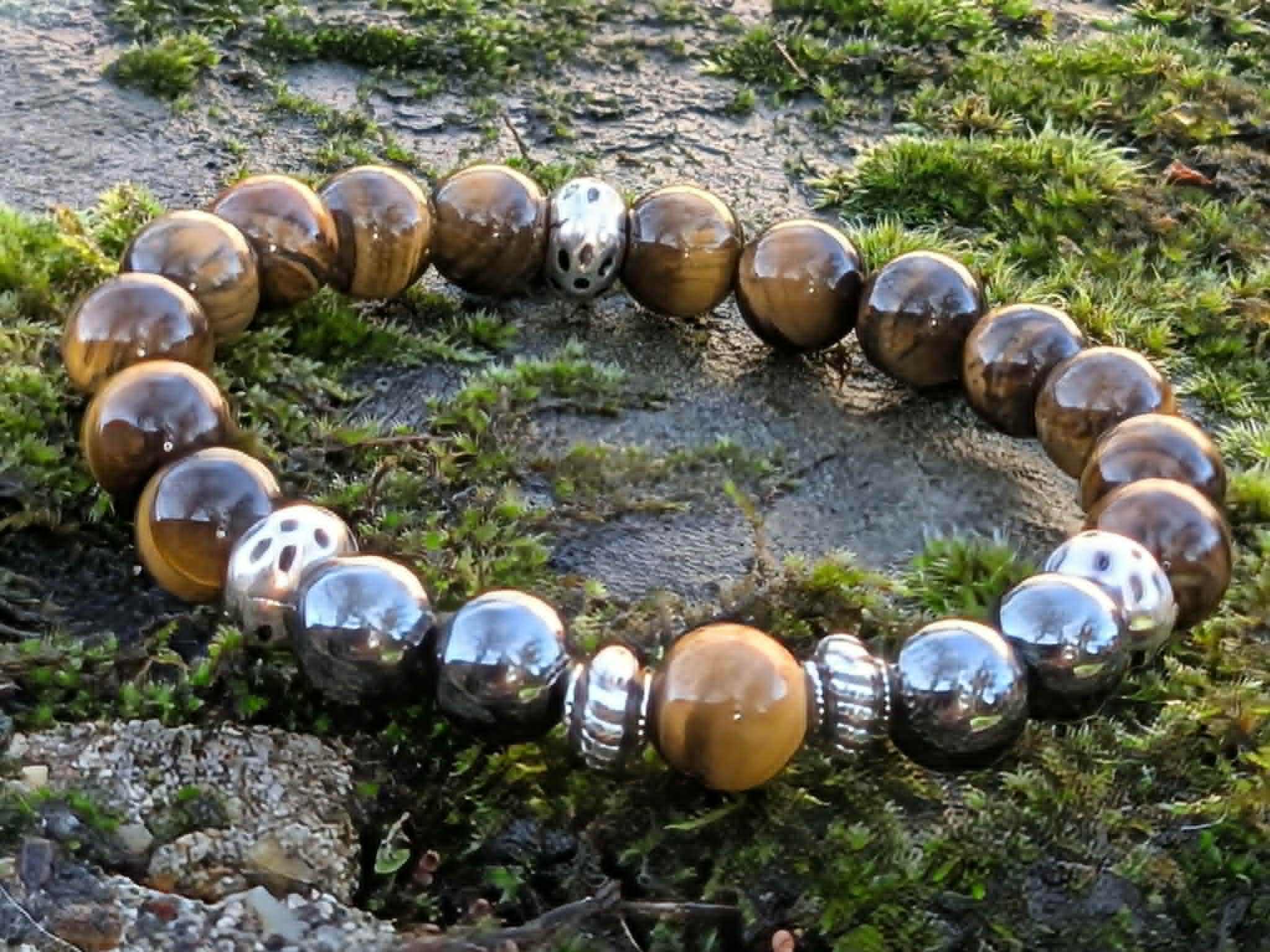 Bracelet Œil de tigre et Hématite