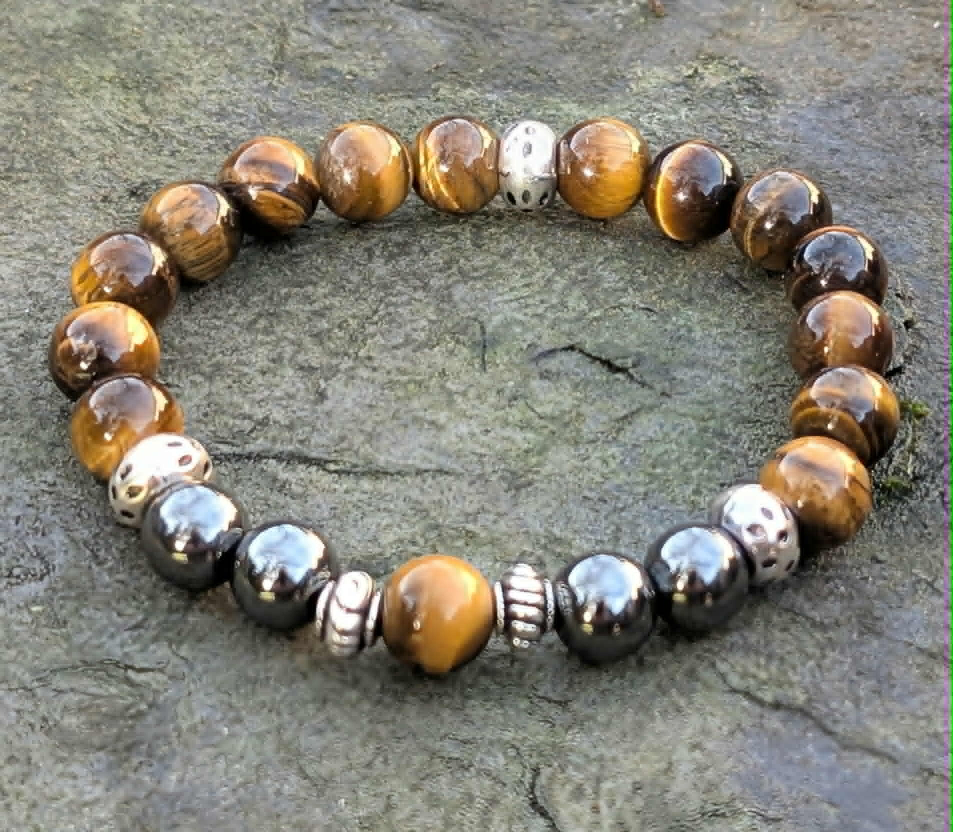 Bracelet Œil de tigre et Hématite
